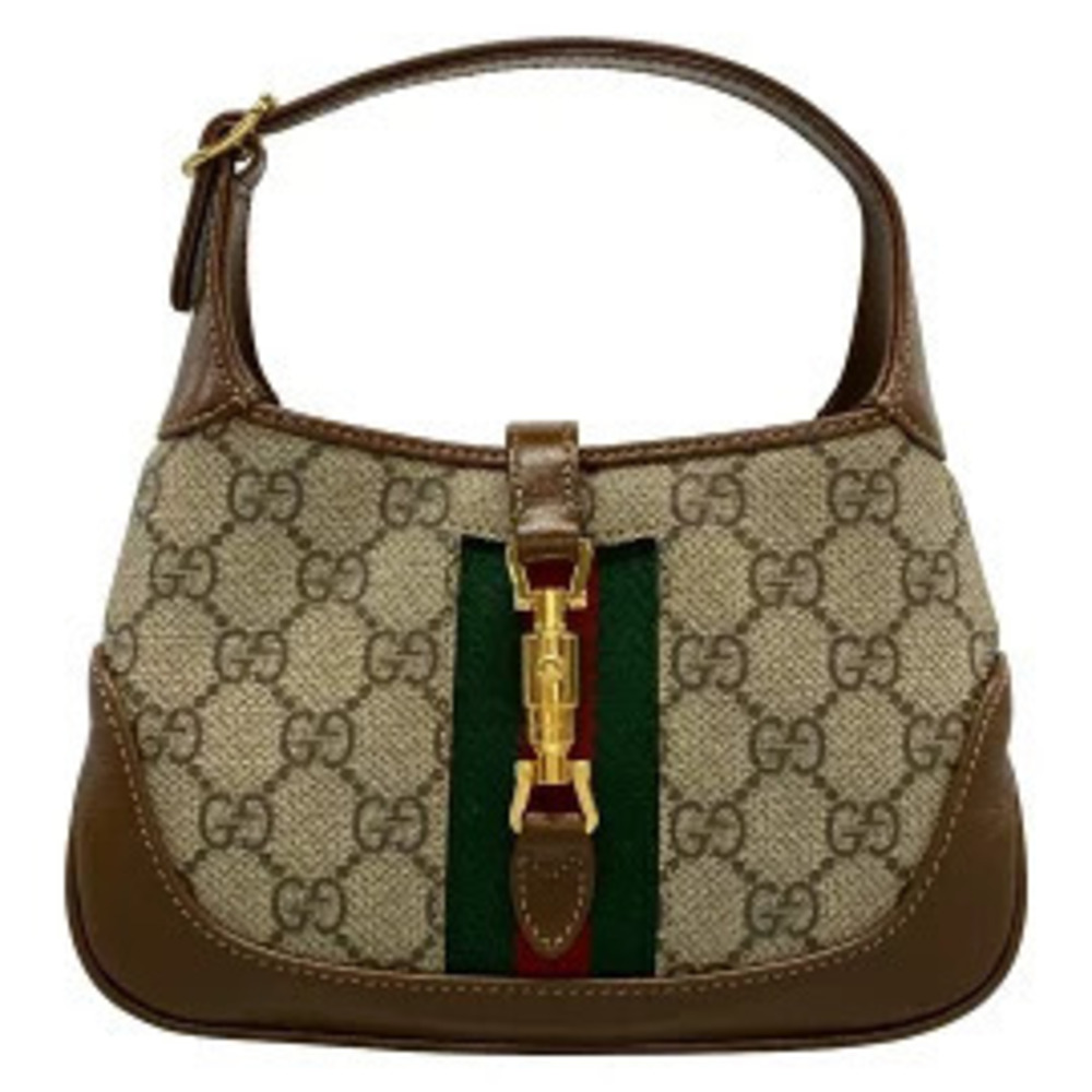 Gucci Jackie GG Supreme Handbag Brown x Gray